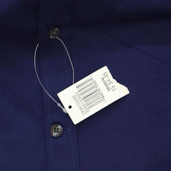 Michael Kors Men Slim-Fit Blue Long-Sleeve Stretch Dress Shirt Blue M 15 34/35 - Picture 5 of 6